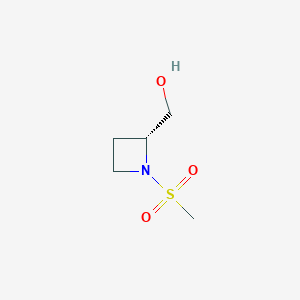 molecular formula C5H11NO3S B13013846 [(2R)-1-methanesulfonylazetidin-2-yl]methanol 