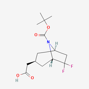 2-[(1R,3S,5S)-6,6-difluoro-8-[(2-methylpropan-2-yl)oxycarbonyl]-8-azabicyclo[3.2.1]octan-3-yl]acetic acid