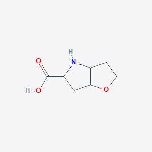 molecular formula C7H11NO3 B13013863 hexahydro-2H-furo[3,2-b]pyrrole-5-carboxylic acid 