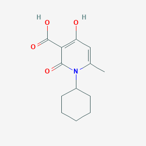 molecular formula C13H17NO4 B13013871 1-Cyclohexyl-4-hydroxy-6-methyl-2-oxo-1,2-dihydropyridine-3-carboxylic acid 