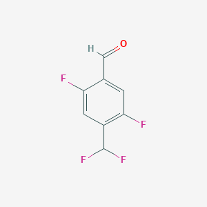 molecular formula C8H4F4O B13013904 4-(Difluoromethyl)-2,5-difluorobenzaldehyde 