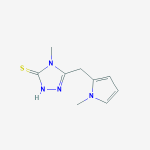 molecular formula C9H12N4S B1301395 4-甲基-5-[(1-甲基-1H-吡咯-2-基)甲基]-4H-1,2,4-三唑-3-硫醇 CAS No. 869943-98-6