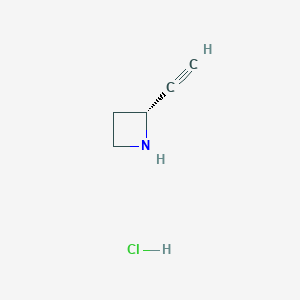 molecular formula C5H8ClN B13013981 (R)-2-Ethynylazetidinehydrochloride 