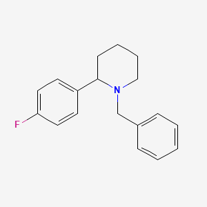 molecular formula C18H20FN B13013994 1-Benzyl-2-(4-fluorophenyl)piperidine 