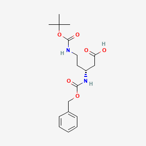 molecular formula C18H26N2O6 B13014002 (R)-N-Beta-Cbz-N-delta-Boc-3,5-diaminopentanoic acid 