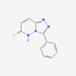 molecular formula C11H8N4S B1301401 3-苯基[1,2,4]三唑并[4,3-b]吡啶嗪-6-硫醇 CAS No. 7190-83-2