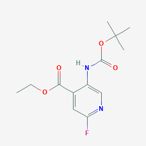 molecular formula C13H17FN2O4 B13014025 Ethyl 5-((tert-butoxycarbonyl)amino)-2-fluoroisonicotinate 