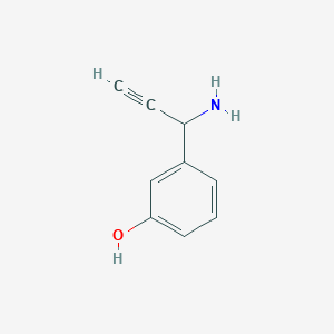 molecular formula C9H9NO B13014069 3-(1-Aminoprop-2-yn-1-yl)phenol 