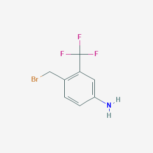 molecular formula C8H7BrF3N B13014088 4-(Bromomethyl)-3-(trifluoromethyl)aniline 