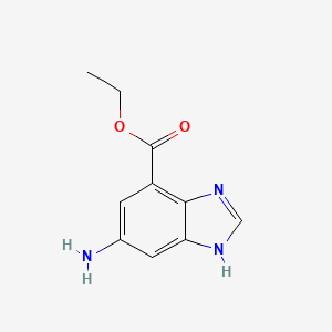 molecular formula C10H11N3O2 B13014109 Ethyl 6-amino-1H-benzo[d]imidazole-4-carboxylate 