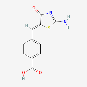 molecular formula C11H8N2O3S B1301411 4-[(Z)-(2-amino-4-oxo-1,3-thiazol-5(4H)-ylidene)methyl]benzoic acid 