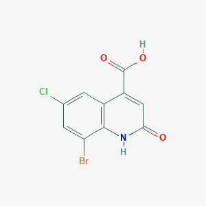 molecular formula C10H5BrClNO3 B13014115 8-Bromo-6-chloro-2-oxo-1,2-dihydroquinoline-4-carboxylic acid 