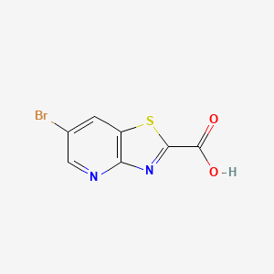 molecular formula C7H3BrN2O2S B13014126 6-Bromothiazolo[4,5-b]pyridine-2-carboxylic acid 