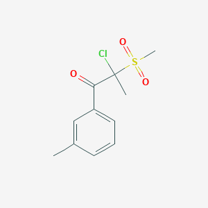 molecular formula C11H13ClO3S B13014136 2-Chloro-2-(methylsulfonyl)-1-(m-tolyl)propan-1-one 