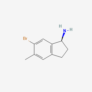 molecular formula C10H12BrN B13014151 (S)-6-Bromo-5-methyl-2,3-dihydro-1H-inden-1-amine 