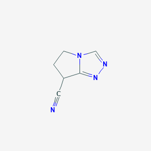 molecular formula C6H6N4 B13014158 6,7-Dihydro-5H-pyrrolo[2,1-c][1,2,4]triazole-7-carbonitrile 