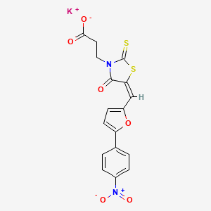 molecular formula C17H11KN2O6S2 B13014175 potassium (E)-3-(5-((5-(4-nitrophenyl)furan-2-yl)methylene)-4-oxo-2-thioxothiazolidin-3-yl)propanoate 