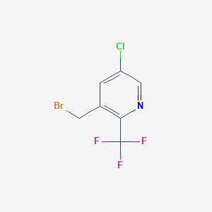 molecular formula C7H4BrClF3N B13014195 3-(Bromomethyl)-5-chloro-2-(trifluoromethyl)pyridine 