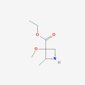 molecular formula C8H15NO3 B13014201 Ethyl 3-methoxy-2-methylazetidine-3-carboxylate 