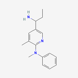 molecular formula C16H21N3 B13014211 5-(1-Aminopropyl)-N,3-dimethyl-N-phenylpyridin-2-amine 