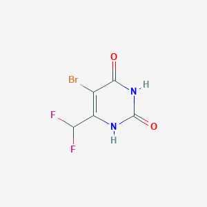 molecular formula C5H3BrF2N2O2 B13014238 5-Bromo-6-(difluoromethyl)pyrimidine-2,4(1H,3H)-dione 