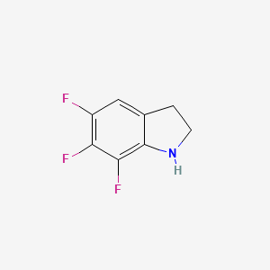 molecular formula C8H6F3N B13014250 5,6,7-Trifluoroindoline 