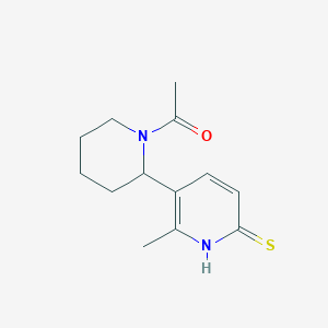 molecular formula C13H18N2OS B13014254 1-(2-(6-Mercapto-2-methylpyridin-3-yl)piperidin-1-yl)ethanone 