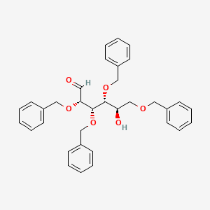 molecular formula C34H36O6 B13014279 (2S,3S,4R,5R)-2,3,4,6-Tetrakis(benzyloxy)-5-hydroxyhexanal 