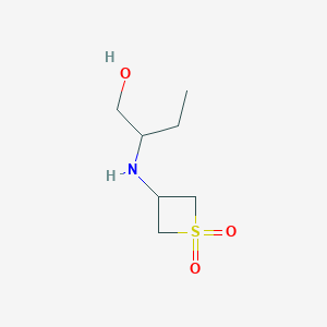 molecular formula C7H15NO3S B13014306 3-((1-Hydroxybutan-2-yl)amino)thietane1,1-dioxide 