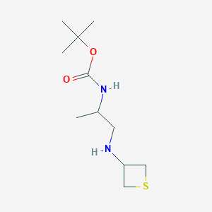 molecular formula C11H22N2O2S B13014313 tert-Butyl (1-(thietan-3-ylamino)propan-2-yl)carbamate 