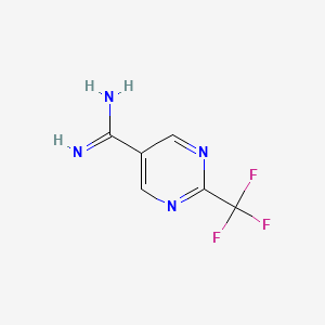 molecular formula C6H5F3N4 B13014330 2-(Trifluoromethyl)pyrimidine-5-carboximidamide 