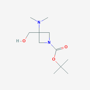 molecular formula C11H22N2O3 B13014341 Tert-butyl 3-(dimethylamino)-3-(hydroxymethyl)azetidine-1-carboxylate 