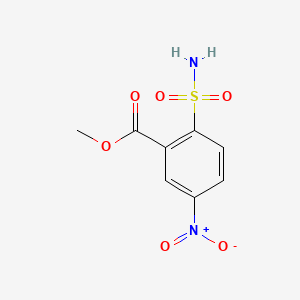 molecular formula C8H8N2O6S B13014360 5-Nitro-2-sulfamoylbenzoic acid methyl ester CAS No. 70017-22-0