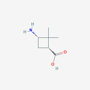 molecular formula C7H13NO2 B13014380 (1R,3S)-3-Amino-2,2-dimethylcyclobutane-1-carboxylic acid 