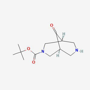 molecular formula C12H20N2O3 B13014397 tert-butyl(1S,5S)-9-oxo-3,7-diazabicyclo[3.3.1]nonane-3-carboxylate 