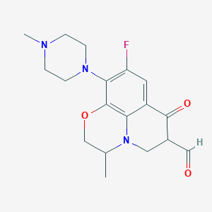 9-Fluoro-3-methyl-10-(4-methylpiperazin-1-yl)-7-oxo-3,5,6,7-tetrahydro-2H-[1,4]oxazino[2,3,4-ij]quinoline-6-carbaldehyde