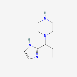 molecular formula C10H18N4 B13014506 1-[1-(1H-imidazol-2-yl)propyl]piperazine 