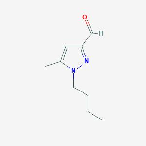 molecular formula C9H14N2O B13014535 1-Butyl-5-methyl-1H-pyrazole-3-carbaldehyde 