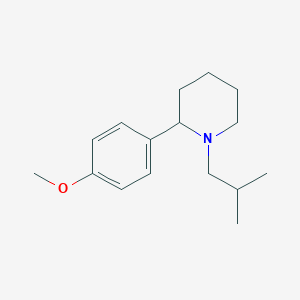 molecular formula C16H25NO B13014571 1-Isobutyl-2-(4-methoxyphenyl)piperidine 