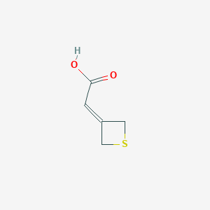 molecular formula C5H6O2S B13014578 2-(Thietan-3-ylidene)acetic acid 