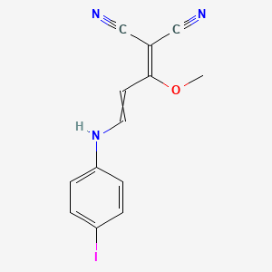 molecular formula C13H10IN3O B1301459 2-[3-(4-Iodoanilino)-1-methoxy-2-propenylidene]malononitrile 