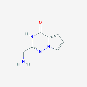 molecular formula C7H8N4O B13014593 2-(Aminomethyl)pyrrolo[2,1-f][1,2,4]triazin-4(3H)-one 