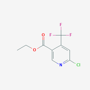 molecular formula C9H7ClF3NO2 B13014608 Ethyl 6-chloro-4-(trifluoromethyl)nicotinate CAS No. 1260778-46-8