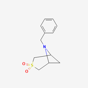 molecular formula C12H15NO2S B13014635 6-Benzyl-3-thia-6-azabicyclo[3.1.1]heptane-3,3-dione 