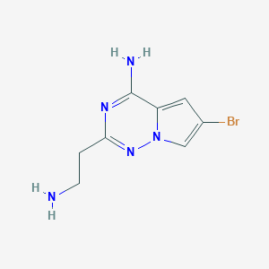 molecular formula C8H10BrN5 B13014638 2-(2-Aminoethyl)-6-bromopyrrolo[2,1-f][1,2,4]triazin-4-amine 