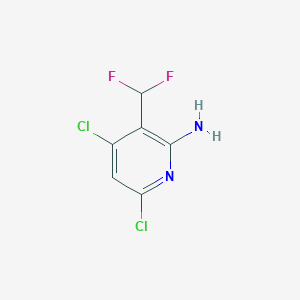 molecular formula C6H4Cl2F2N2 B13014650 4,6-Dichloro-3-(difluoromethyl)pyridin-2-amine 