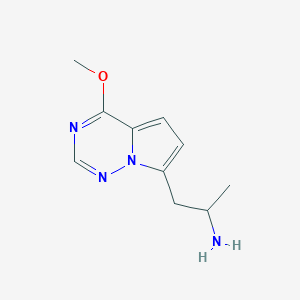 molecular formula C10H14N4O B13014659 1-(4-Methoxypyrrolo[2,1-f][1,2,4]triazin-7-yl)propan-2-amine 