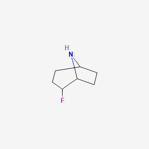 molecular formula C7H12FN B13014715 2-Fluoro-8-azabicyclo[3.2.1]octane 