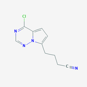 molecular formula C10H9ClN4 B13014740 4-(4-Chloropyrrolo[2,1-f][1,2,4]triazin-7-yl)butanenitrile 