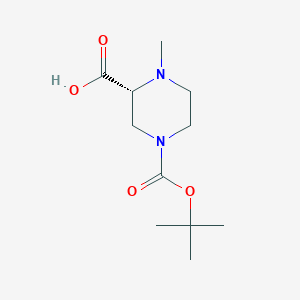 molecular formula C11H20N2O4 B13014790 (2R)-1-methyl-4-[(2-methylpropan-2-yl)oxycarbonyl]piperazine-2-carboxylic acid 